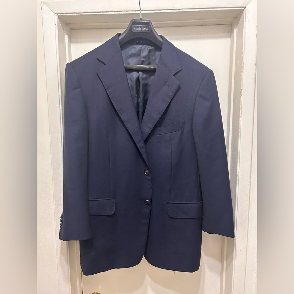 Ermenegildo Zegna Blazer Mens 52S High Performance Suit Jacket Switzerland Navy